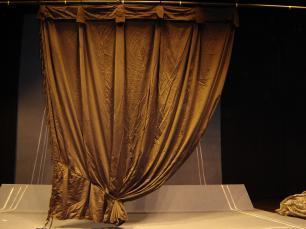 Heavy Black Satin Single Drape