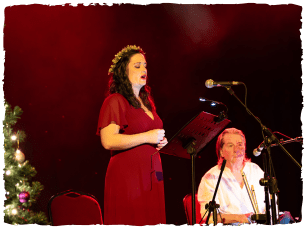 A woman singing