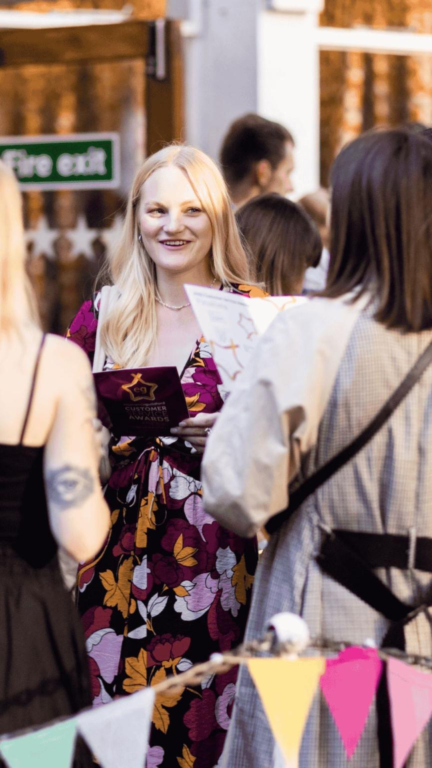 Women having drinks in the garden
