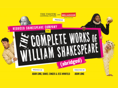 Photo of william shakespeare (illustrated) against a white background with yellow and pink cartoon explosion