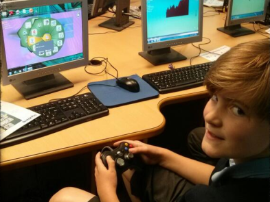 A child doing video game design 