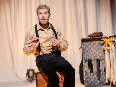 Actor sat down talking to audience