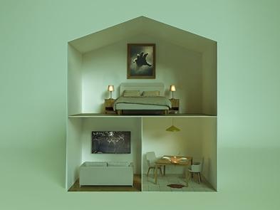 The other side of murder - interior of a dolls house